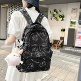 Girls' Printed School Backpack Large Capacity Travel Backpack Women