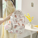 Girls' Printed School Backpack Large Capacity Travel Backpack Women