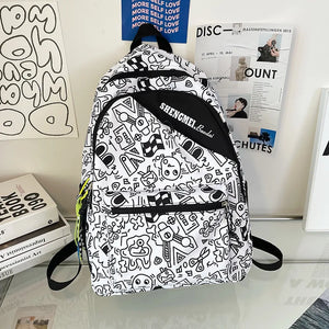 Large Capacity Graffiti Schoolbag for Boys and Girls