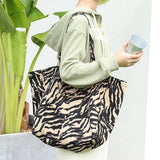 Casual Art Canvas Handbag for Women Printed Tote Plaid Shoulder