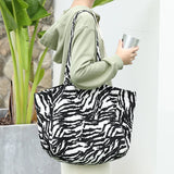 Casual Art Canvas Handbag for Women Printed Tote Plaid Shoulder