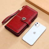 Vintage Oil Wax Leather Wallet Handbag