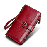 Vintage Oil Wax Leather Wallet Handbag