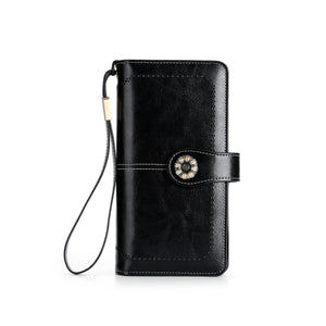 Vintage Oil Wax Leather Wallet Handbag