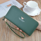 Ladies Long Zipper Wallet Clutch Bag Litchi Pattern Phone Bags Purses