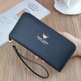 Ladies Long Zipper Wallet Clutch Bag Litchi Pattern Phone Bags Purses