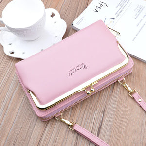 Women's Leather Shoulder Bag Zipper Messenger Wallet