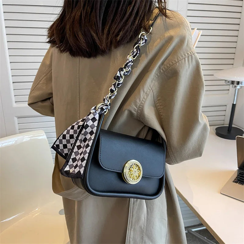 Women's Texture Messenger Bag Small Square Crossbody Bags