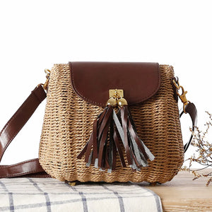 Rattan Small Fresh Sling Straw Bag Beach Vacation Woven Shoulder Bag