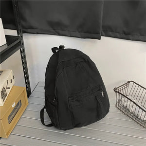 Girls Canvas School College Backpack Harajuku Style