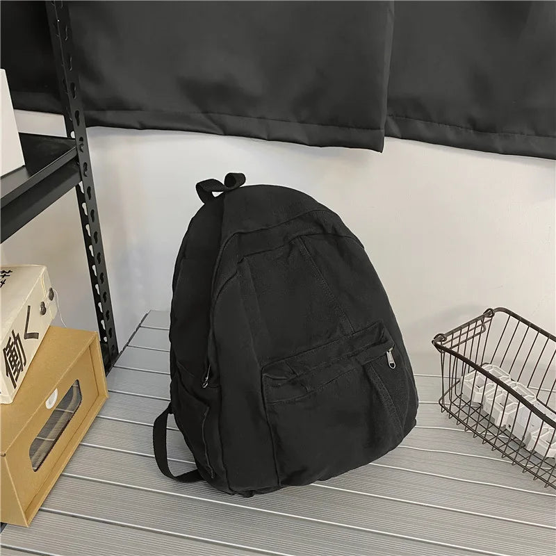 Girls Canvas School College Backpack Harajuku Style
