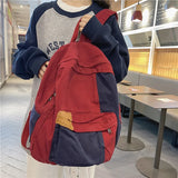 Girls Canvas School College Backpack Harajuku Style