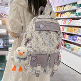 Girls School Backpack Large Capacity Light Graffiti Backpack