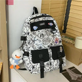 Girls School Backpack Large Capacity Light Graffiti Backpack