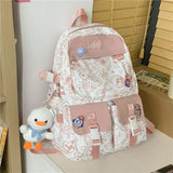 Girls School Backpack Large Capacity Light Graffiti Backpack