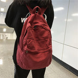 Female Travel Shoulder Bags Harajuku College Students Washed Canvas Backpacks