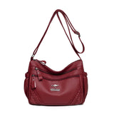 Soft Leather Multi-Layer Messenger Bag Women's Crossbody Bag