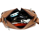 Soft Leather Women's Shoulder Messenger Bag Multi-layer Large Capacity