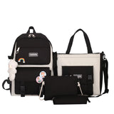 Teenager Girls School Bags 4-Piece Backpack Shoulder Bag for Women