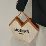 Large Capacity Straw Tote Shoulder Bag for Women