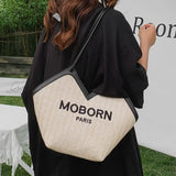 Large Capacity Straw Tote Shoulder Bag for Women