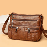 Women's PU Leather Messenger Shoulder Bag Large Capacity Crossbody