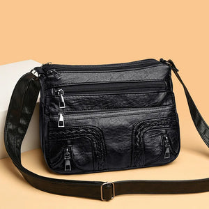 Women's PU Leather Messenger Shoulder Bag Large Capacity Crossbody