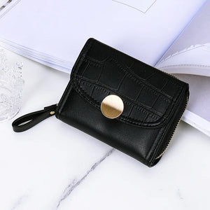 Women's Crocodile Wallet with Zipper Closure