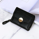 Women's Crocodile Wallet with Zipper Closure