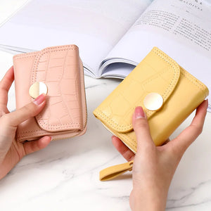 Women's Crocodile Wallet with Zipper Closure