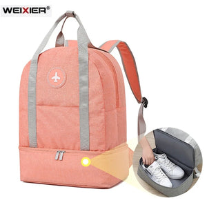 Women Gym Backpack Shoulder Bag with Independent Shoes Compartment