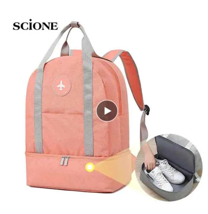 Women Gym Backpack Shoulder Bag with Independent Shoes Compartment