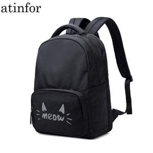 Waterproof Cat Backpack Women Casual Travel Laptop Bagpack