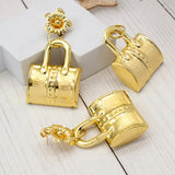 Dubai Plated Jewelry Set Bag Pattern Earrings Necklace Pendant Sets