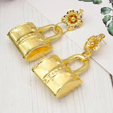 Dubai Plated Jewelry Set Bag Pattern Earrings Necklace Pendant Sets
