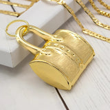 Dubai Plated Jewelry Set Bag Pattern Earrings Necklace Pendant Sets