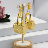 Dubai Plated Jewelry Set Bag Pattern Earrings Necklace Pendant Sets