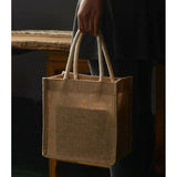 Durable Burlap Tote Shopping Bag Jute Reusable Grocery Bag