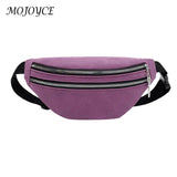 Women Suede Waist Belt Pack Zipper Shoulder Crossbody Bag