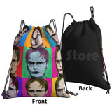 Dwight Schrute Diptych Backpack Drawstring Bags Gym Bag Waterproof