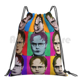 Dwight Schrute Diptych Backpack Drawstring Bags Gym Bag Waterproof