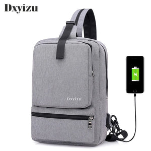 Dxyizucanvas Chest Bags Backpack Multi-pockets Men Bags Causal Shoulder Bags