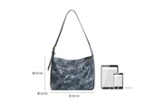 Dyed Denim Women Shoulder Bag Large Capacity Crossbody Bag Handbag