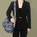 Dyed Denim Women Shoulder Bag Large Capacity Crossbody Bag Handbag