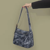 Dyed Denim Women Shoulder Bag Large Capacity Crossbody Bag Handbag