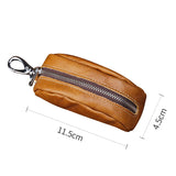 Genuine Leather Car Key Case Holder Zipper Bag