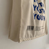 ELVASEK Canvas Shopping Bag Letters Print Cotton Shoulder Women Eco H