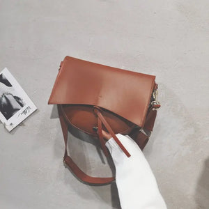 Vintage saddle bag women shoulder pack wide strap large capacity lady handbag