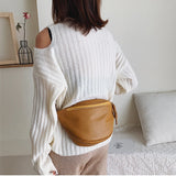 ELVASEK Waist Bag Women Fanny Pack Large Capacity Crossbody Chest Bags Banana PU