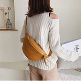 ELVASEK Waist Bag Women Fanny Pack Large Capacity Crossbody Chest Bags Banana PU